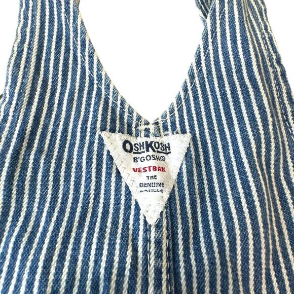 VTG Osh Kosh Baby Striped Conductor Carpenter Overalls, 24 months - Picture 4 of 6